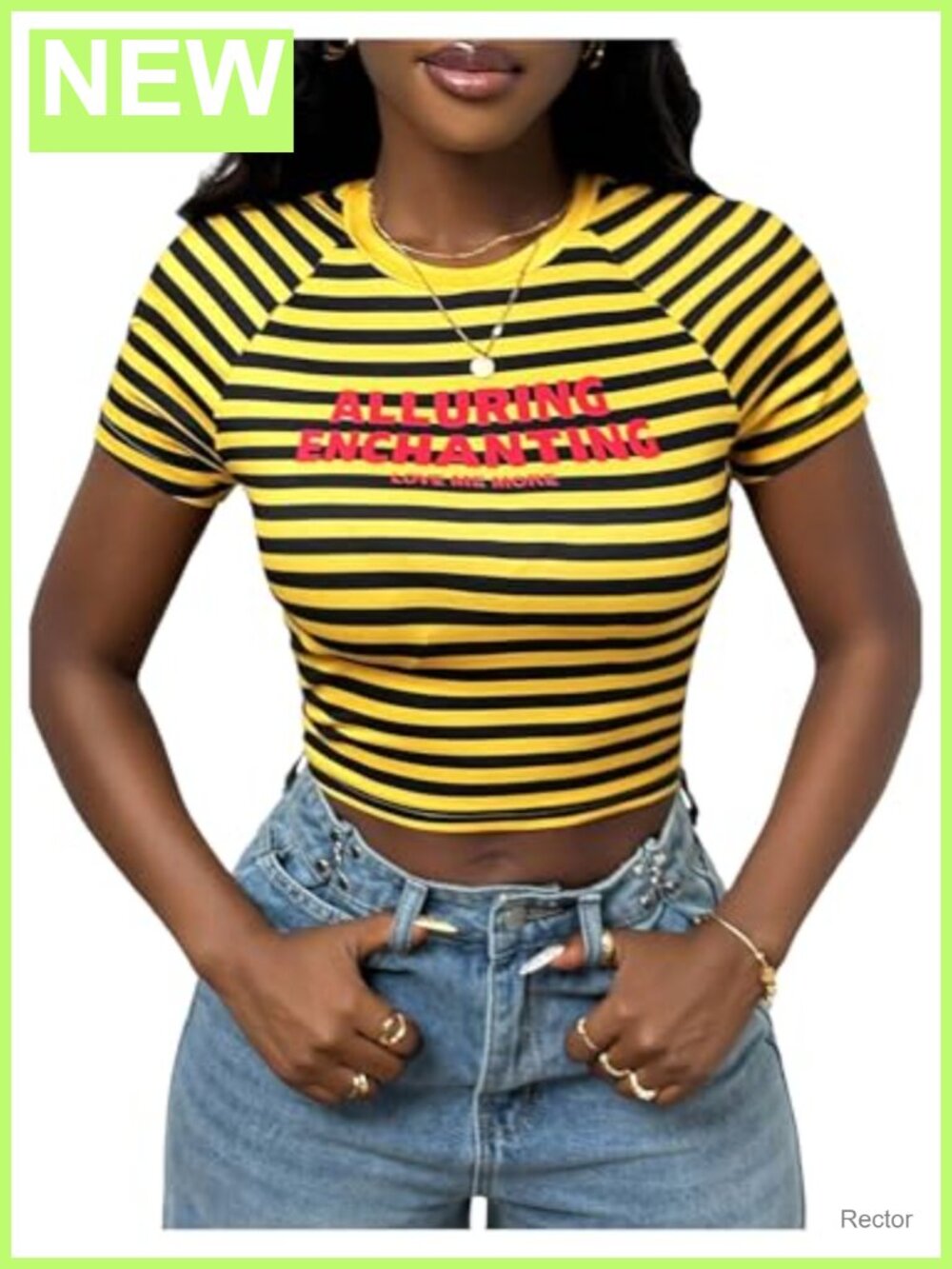 Striped Graphic Cropped T Shirt Y2k Short Sleeve Fitted Tee Top